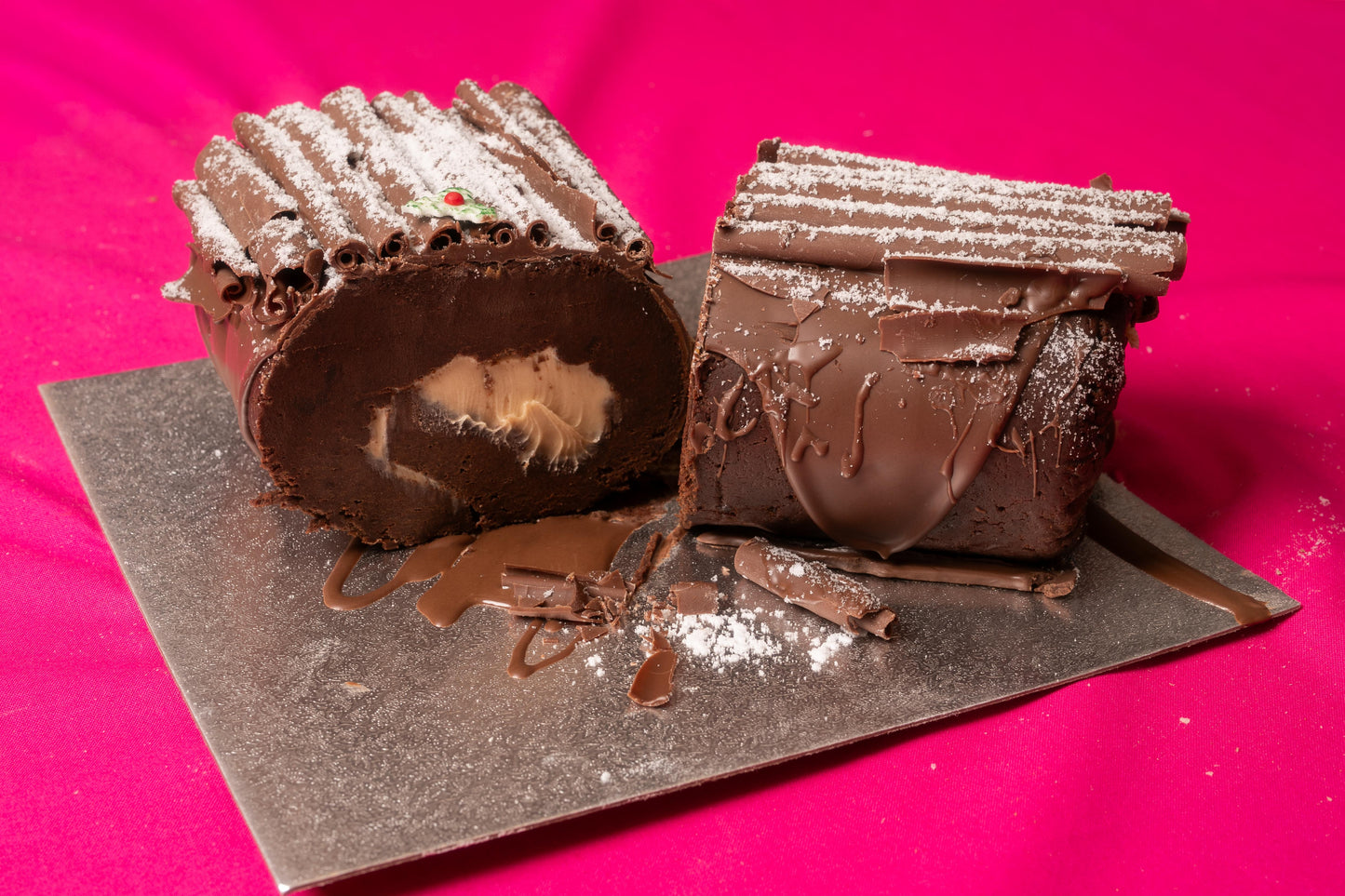 Kinder Brownie Yule Log